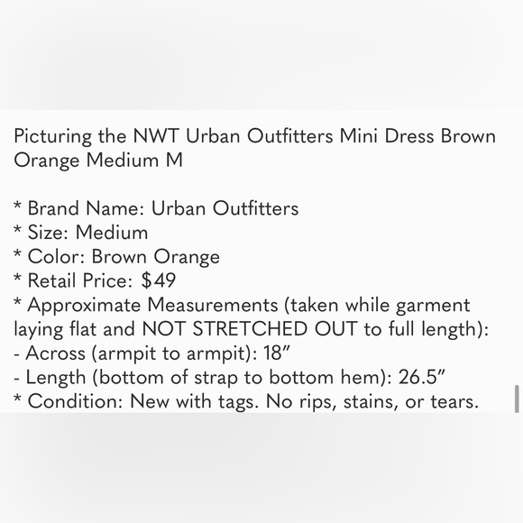 NWT Urban Outfitters Mini Dress Brown Orange Medium M - Picture 16 of 16